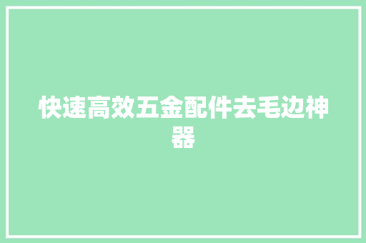 快速高效五金配件去毛边神器