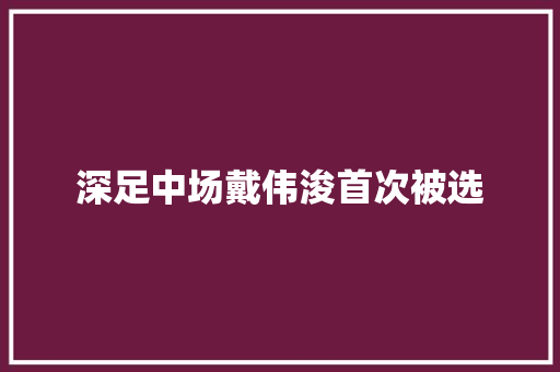 深足中场戴伟浚首次被选