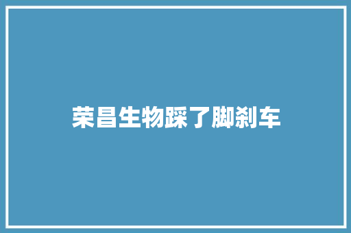 荣昌生物踩了脚刹车
