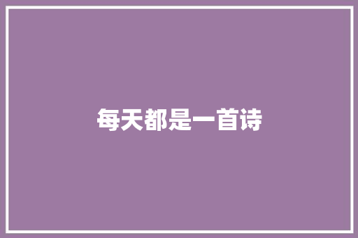 每天都是一首诗
