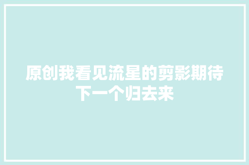 原创我看见流星的剪影期待下一个归去来