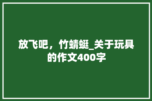 放飞吧，竹蜻蜓_关于玩具的作文400字