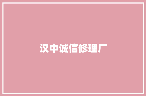 汉中诚信修理厂