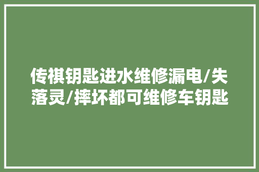 传祺钥匙进水维修漏电/失落灵/摔坏都可维修车钥匙