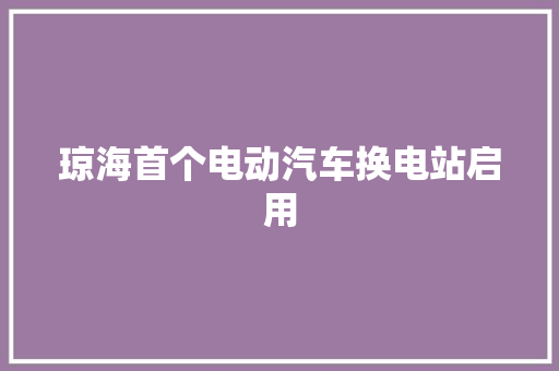 琼海首个电动汽车换电站启用