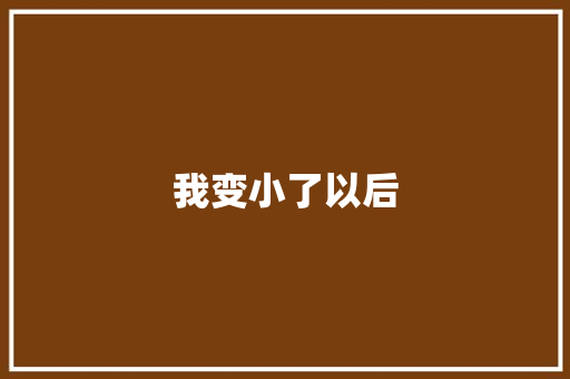 我变小了以后
