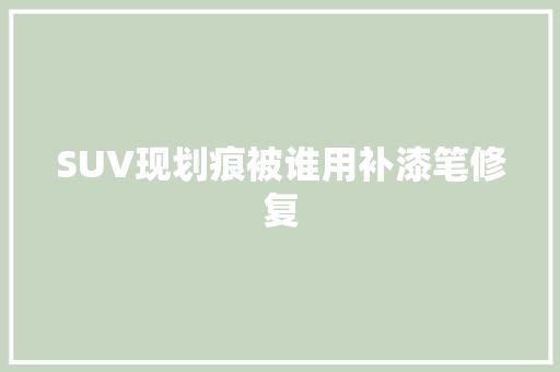 SUV现划痕被谁用补漆笔修复