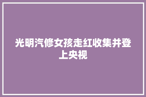 光明汽修女孩走红收集并登上央视