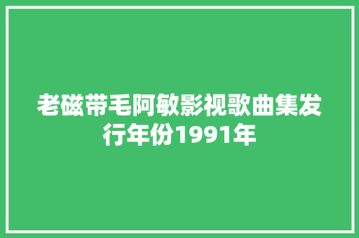 老磁带毛阿敏影视歌曲集发行年份1991年