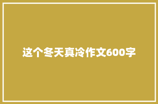 这个冬天真冷作文600字