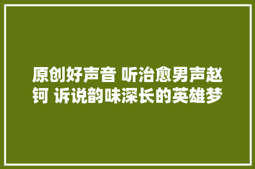 原创好声音 听治愈男声赵钶 诉说韵味深长的英雄梦