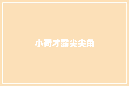 小荷才露尖尖角