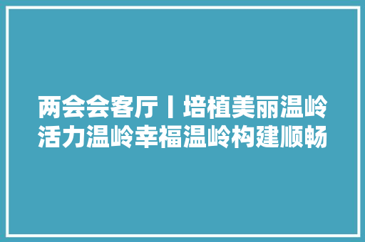 两会会客厅丨培植美丽温岭活力温岭幸福温岭构建顺畅大年夜交通