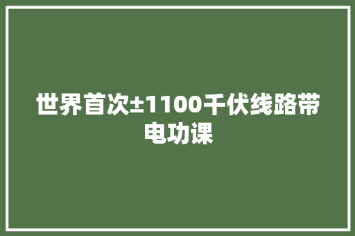 世界首次±1100千伏线路带电功课