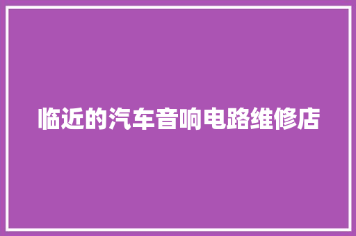 临近的汽车音响电路维修店