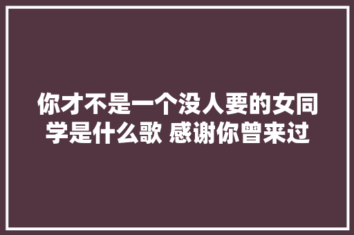 你才不是一个没人要的女同学是什么歌 感谢你曾来过完整歌词介绍