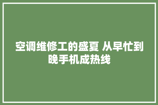 空调维修工的盛夏 从早忙到晚手机成热线 汽车知识