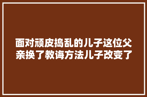 面对顽皮捣乱的儿子这位父亲换了教诲方法儿子改变了