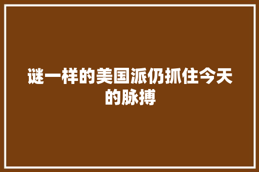 谜一样的美国派仍抓住今天的脉搏 休闲娱乐