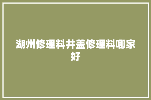 湖州修理料井盖修理料哪家好