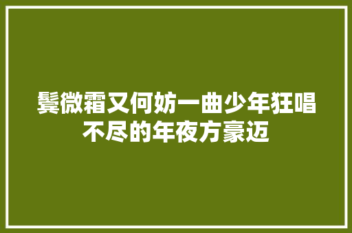 鬓微霜又何妨一曲少年狂唱不尽的年夜方豪迈