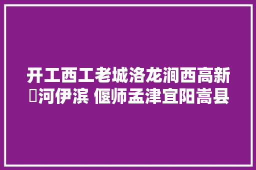 开工西工老城洛龙涧西高新瀍河伊滨 偃师孟津宜阳嵩县栾川伊川新安汝阳