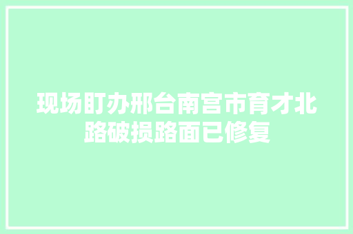 现场盯办邢台南宫市育才北路破损路面已修复