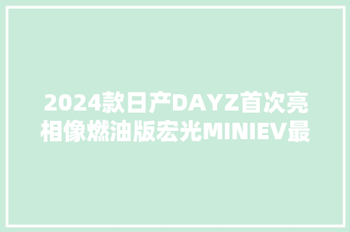 2024款日产DAYZ首次亮相像燃油版宏光MINIEV最强马力64 匹