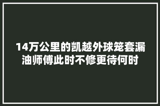 14万公里的凯越外球笼套漏油师傅此时不修更待何时