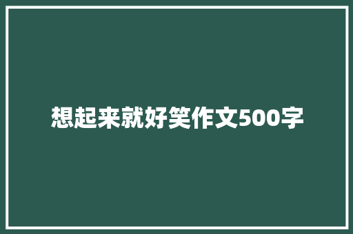 想起来就好笑作文500字