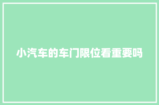 小汽车的车门限位看重要吗