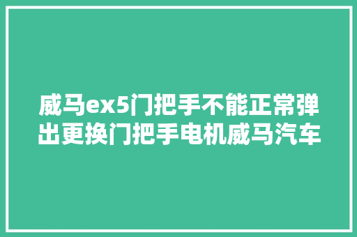 威马ex5门把手不能正常弹出更换门把手电机威马汽车