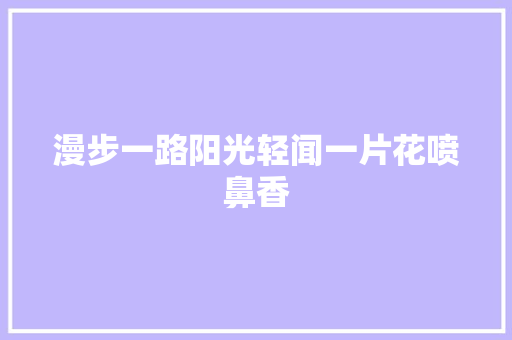 漫步一路阳光轻闻一片花喷鼻香