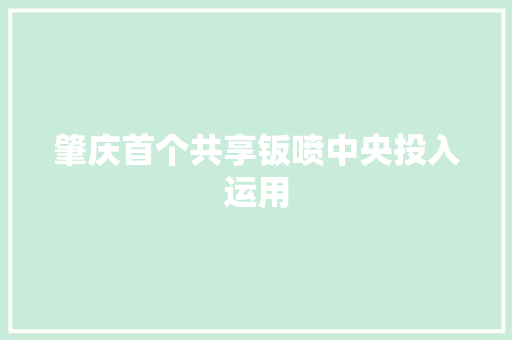 肇庆首个共享钣喷中央投入运用