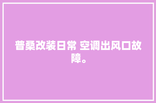 普桑改装日常 空调出风口故障。