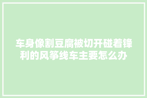 车身像割豆腐被切开碰着锋利的风筝线车主要怎么办