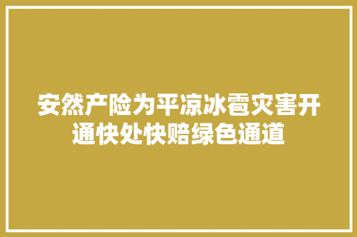 安然产险为平凉冰雹灾害开通快处快赔绿色通道