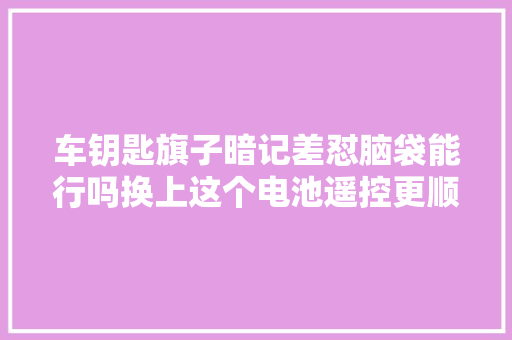 车钥匙旗子暗记差怼脑袋能行吗换上这个电池遥控更顺心