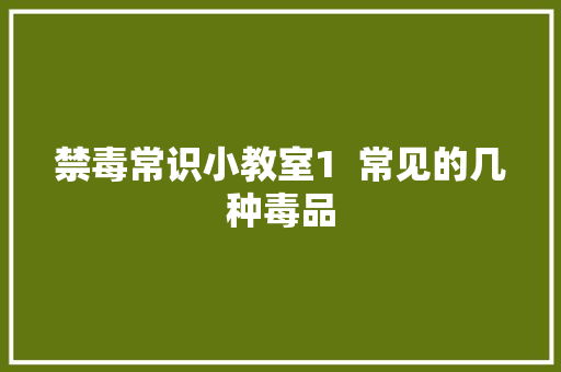 禁毒常识小教室1  常见的几种毒品
