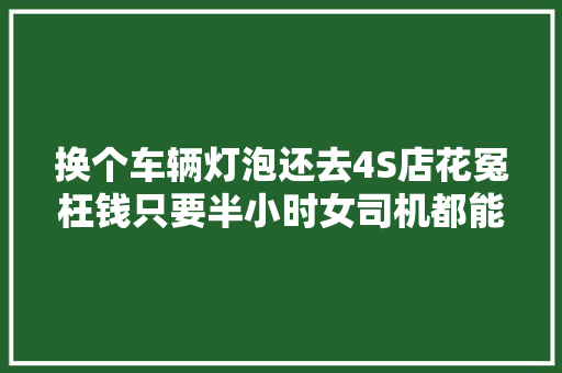 换个车辆灯泡还去4S店花冤枉钱只要半小时女司机都能搞定