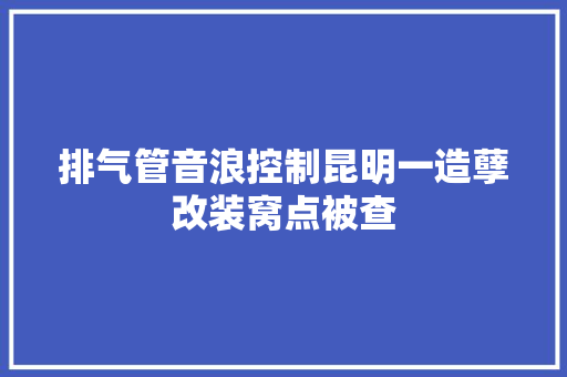 排气管音浪控制昆明一造孽改装窝点被查