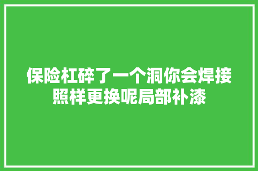保险杠碎了一个洞你会焊接照样更换呢局部补漆