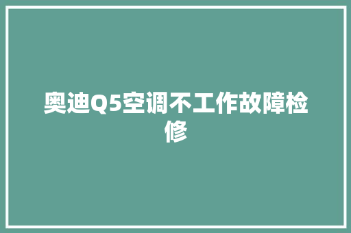 奥迪Q5空调不工作故障检修