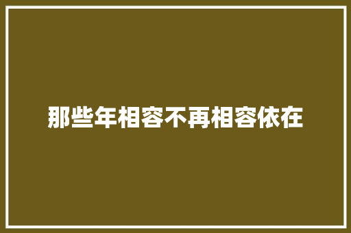 那些年相容不再相容依在