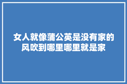 女人就像蒲公英是没有家的风吹到哪里哪里就是家