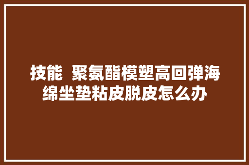 技能  聚氨酯模塑高回弹海绵坐垫粘皮脱皮怎么办