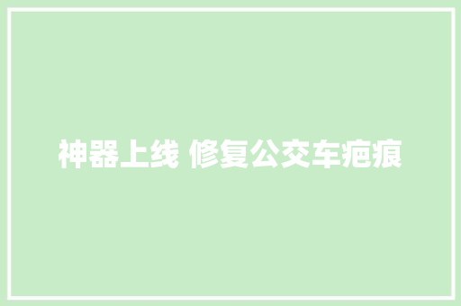神器上线 修复公交车疤痕