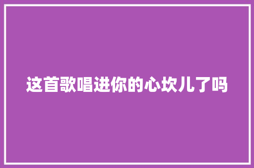 这首歌唱进你的心坎儿了吗