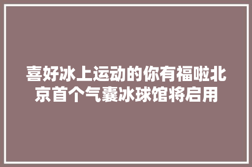喜好冰上运动的你有福啦北京首个气囊冰球馆将启用