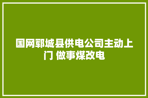 国网郓城县供电公司主动上门 做事煤改电